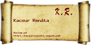Kacsur Renáta névjegykártya