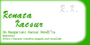 renata kacsur business card